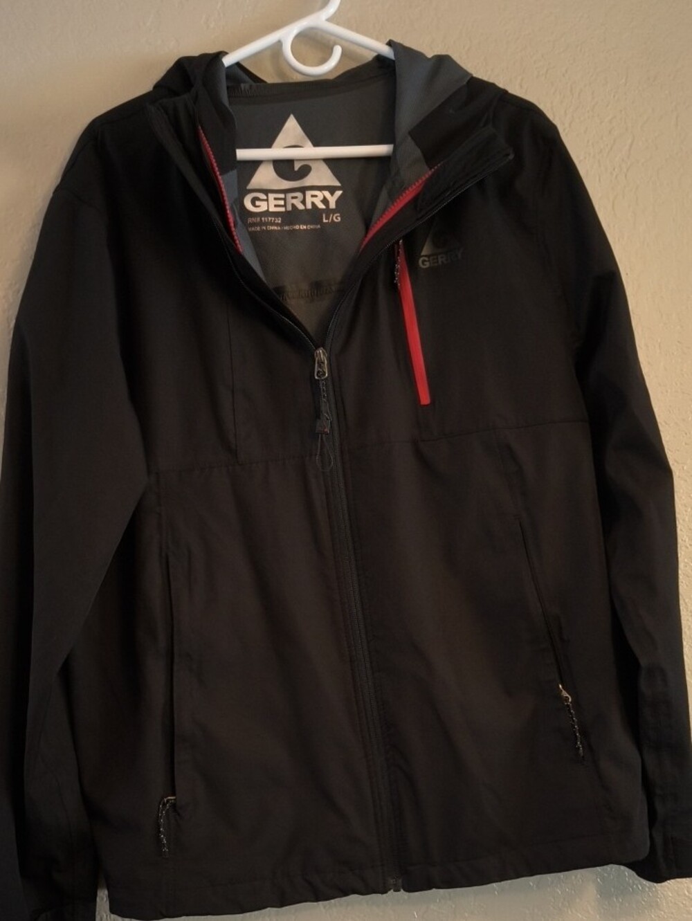 Gerry Weber Mens L Black Hooded Raincoat / Jacket with Quilted Inner Layer - Picture 8 of 8